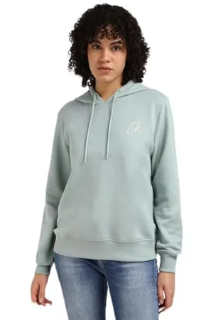 Calvin Klein Jeans Damska bluza z kapturem z haftem CK REGULAR J20J224179, szara, L, , L