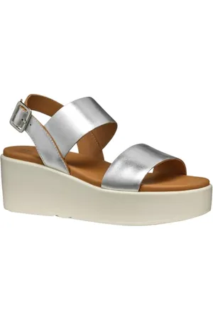Geox Damskie sandały D XAND 2.2S A Wedge, srebrne, 39 EU, , 39 eu