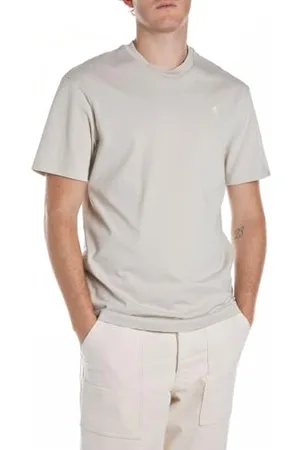 Replay Męski t-shirt z bawełny relaxed fit, , XS