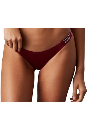 Calvin Klein Damskie zakrzywione bikini Delta KW0KW02732 Kąpielówki, fioletowe (śliwkowa glazura), XS, , XS