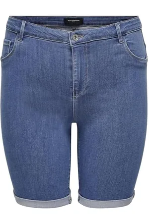 ONLY CARMAKOMA Plus Size Denim Shorts Short Stretch Bermudy Spodnie w dużych rozmiarach CARTHUNDER, , 46