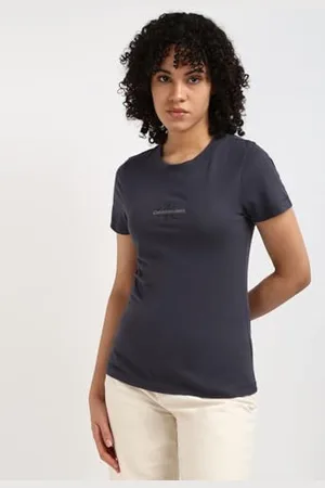 Calvin Klein Jeans Damska koszulka MONOLOGO Slim J20J223563, S/S, czarna, 3XL, , 3XL