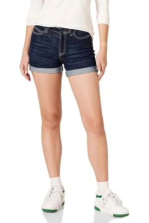 Amazon Damskie spodenki jeansowe 10 cm, ciemny sprany, 22