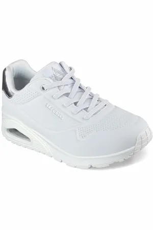 Skechers Damskie buty sportowe UNO-Shimmer Away, białe/bogaty ogród, 37 EU szerokie, bogaty ogród, 37 EU Weit