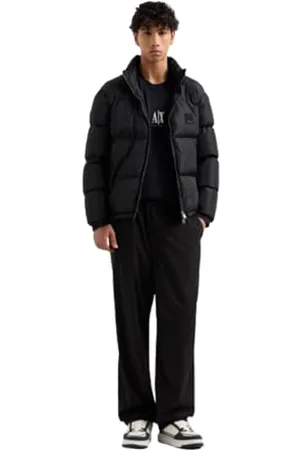 Armani Exchange Męski projekt ikony, haftowane logo, koszulka, niebieski, XXL, , XXL