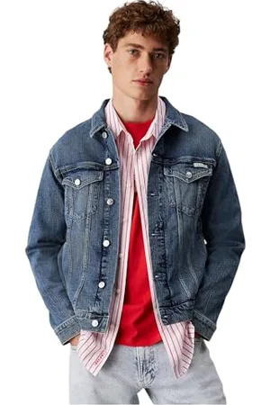 Calvin Klein CK JEANS Męska kurtka dżinsowa SLIM J30J327588, Denim (Denim Dark), S, , S