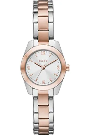 DKNY Damski zegarek Nolita ze stali nierdzewnej, trójramienny, z kopertą o średnicy 26 mm, Złoto różowe i srebrne