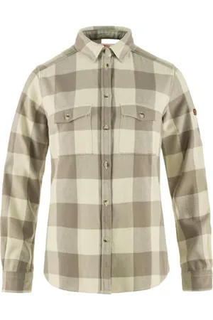 Fjällräven FJALLRAVEN 86999-021-113 Övik Heavy Flannel Shirt W Damski T-shirt Fog-Chalk White Rozmiar XL, , XL