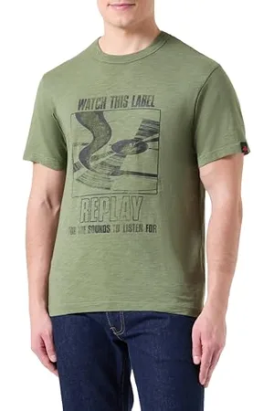 Replay Męski t-shirt o regularnym kroju z bawełny, , XL