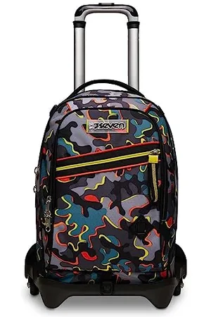 7 for all Mankind Trolley School Jack 3 Koła - DYE ON - Plecak Rozłączany - Zastosowanie 3w1 - Kieszeń Wewnętrzna Uchwyt Butelki - Maxi Capienza - Wózek Szkoła, Wózek Podróżny Dzieci - Czerwony, , Taglia unica, szkoła