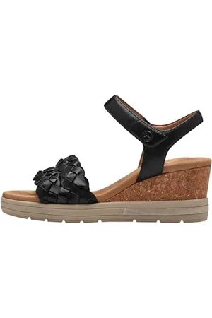Tamaris COMFORT damskie sandały na koturnie ze skóry, wygodne, , 42 EU