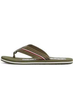 Tommy Hilfiger Męskie Corporate Hilfiger Beach Sandal Fm0fm05436 klapki, Khaki zieleń wojskowa, 42 EU