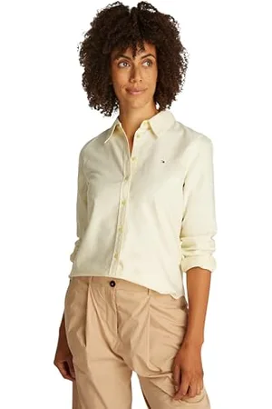Tommy Hilfiger Damska koszula OXFORD RELAXED FIT WW0WW46111, żółta, 38, , 64