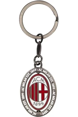 AC Milan Obrotowy brelok z logo, oficjalne akcesoria , /czarny, Taglia unica, Klasyczny
