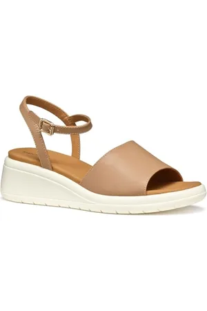 Geox D MELICONIA A Wedge sandały damskie, beżowe, 40 EU, , 40 EU