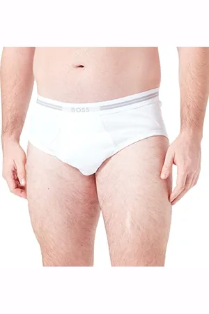 HUGO BOSS BOSS Męskie tradycyjne, oryginalne majtki z prążkowanej bawełny z logo w pasie, , L
