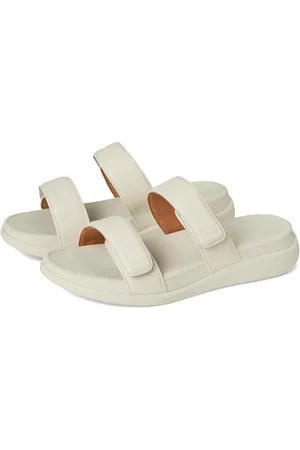FitFlop Damskie sandały F-Mode GO regulowane płaskie sandały dwupaskowe, beżowe, 3 UK, , 36 EU