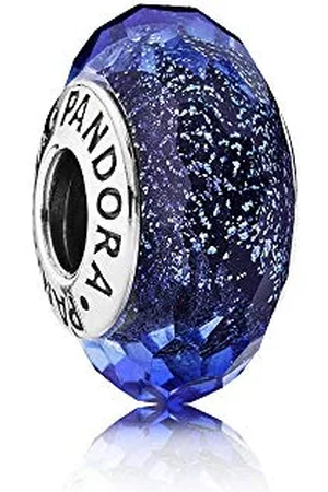 PANDORA Damen-Charm Schillernd Facetten 925 Silber Glas blau - 791646