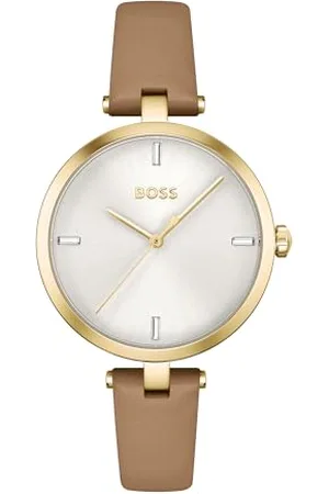 HUGO BOSS Damski analogowy zegarek kwarcowy ze skórzanym paskiem 1502652, , pasek