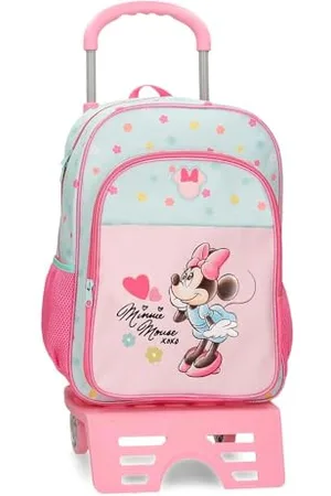 Disney Torby Joumma, torba na ramię Minnie, torba szkolna, plecak dla dzieci, z poliestru, szerokie regulowane paski na ramiona, do noszenia na plecach., , Plecak 40 + wózek