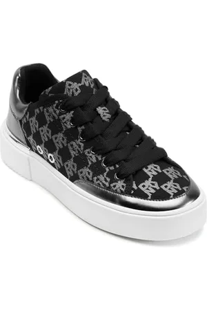 DKNY Bradley-Lace Up Everyday Cushioned Insole Footwear Sneakers, czarne/niklowe, 39 EU, , 39 EU
