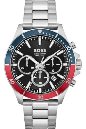 HUGO BOSS Chronograf zegarek kwarcowy dla mężczyzn kolekcja TROPER ze srebrną bransoletką ze stali nierdzewnej - 1514108