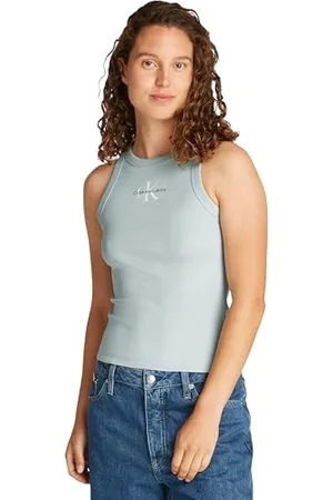 Calvin Klein CK JEANS Damski top MONOLOGO RIB J20J225301, , XXS, , XXS