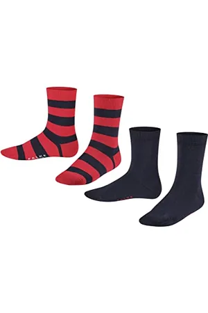 Falke Uniseks - dzieci Skarpety Happy Stripe Multipack K So Bawełna z wzorem 2 Pak, , 27-30