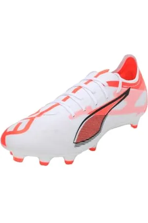 PUMA Unisex Ultra 5 Match FG/AG buty piłkarskie, białe czarno-świecące czerwone, 40 EU, Biały Czarny Świecący Czerwony, 47 EU