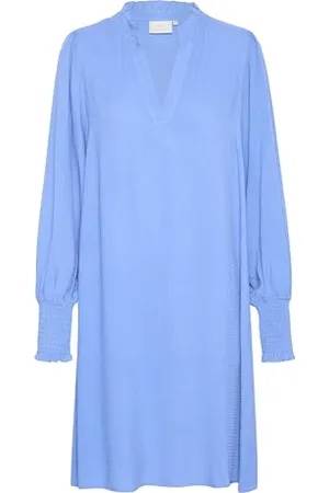 Kaffe Damska sukienka V-Notch Neck Relaks Fit Długi rękaw o średniej długości, , 36
