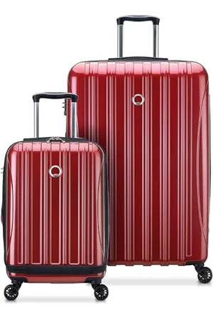 Delsey Helium Aero Walizka twarda z funkcją, kółka obrotowe, Cegłowa Czerwień, 2-Piece Set (19/29), Zabawna koszulka z napisem 
