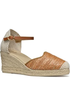 Geox Damskie sandały D GELSA Low E Wedge, Camel, 35 EU, , 35 EU