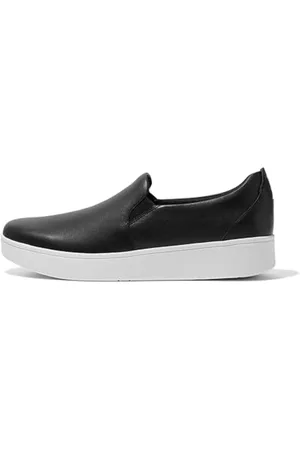 FitFlop Rally Leather Slip on Skate Sneakersy Damskie, Czarne, 56 EU