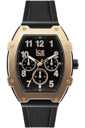Ice-Watch ICE boliday Black rose-gold - Męski czarny zegarek z silikonowym paskiem - 023315 (Średni)