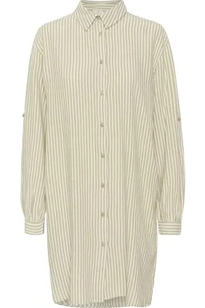 Kaffe Koszula damska Sukienka Mid-Thigh Długość Button Up Długie rękawy Relaks Fit Kobiety, , 42