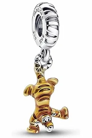 PANDORA Disney Winnie Puuh Tigger Charm-Anhänger aus Sterling Silber und Emaille - Kompatibel mit Moments Armbänder