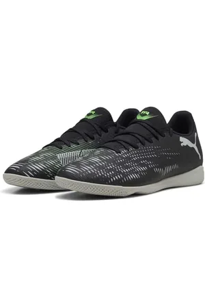 PUMA Buty piłkarskie unisex Future 8 Play IT, czarne srebrno-fioletowe zielone, 40 EU, Czarny Srebrny Fluo Zielony, 47 EU