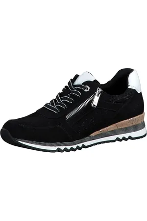 Marco Tozzi Damskie buty typu sneaker, Feel ME, wymienna wkładka, miękka podszewka, wegańskie, 2-23781-41 pantofle, czarne, rozmiar 38 EU, , 38 EU