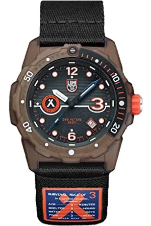 Luminox Męski analogowy szwajcarski zegarek kwarcowy z gumowym paskiem XB.3721.ECO, , Black, pasek