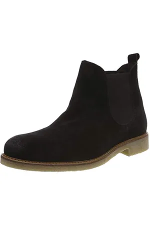 Bianco Męskie ciepłe buty Suede Chelsea Boots, czarny - -43 EU