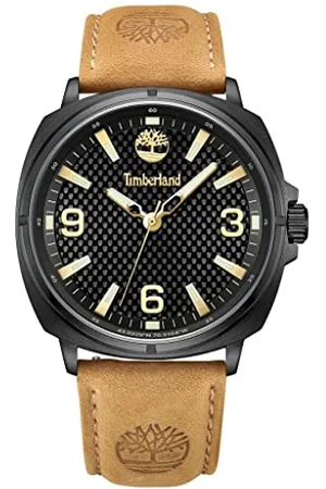 Timberland Męski analogowy zegarek kwarcowy ze skórzanym paskiem TDWGB2201702, , Nowoczesny