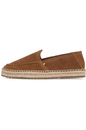 Tommy Hilfiger Męskie espadryle HILFIGER FLEX ESPA ZAMSZOWE LOAFER, BRĄZOWE (Coconut Grove), 40 UK, , 43 EU
