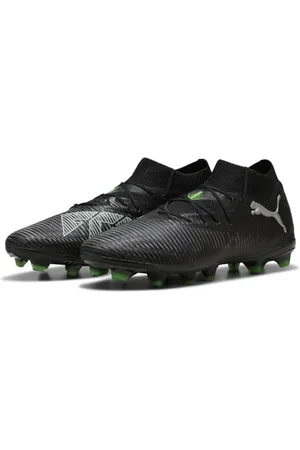 PUMA Buty piłkarskie Unisex Future 8 PRO FG/AG, czarne srebrno-zielone (fluo green), 38 EU, Czarny Srebrny Fluo Zielony, 39 EU