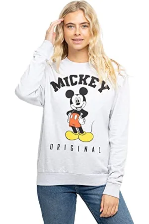 Disney Damska bluza z Myszką Miki, jasnoszara, XL