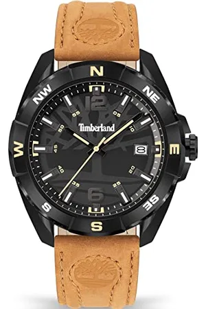 Timberland Męski analogowy zegarek kwarcowy ze skórzanym paskiem TDWGB2202101
