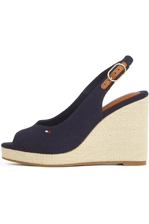 Tommy Hilfiger Damska flaga HIGH WEDGE ESPAD SLINGBACK Espadryle, NIEBIESKA (Space Blue), 40 UK, , 41 EU