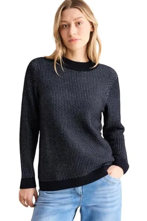 CECIL Damski dwukolorowy sweter strukturalny, , XS