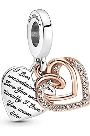 PANDORA ROSE Charm-Anhänger "Verschlungene Herzen" Silber, 14k rosévergoldet, Zirkonia 781062C01