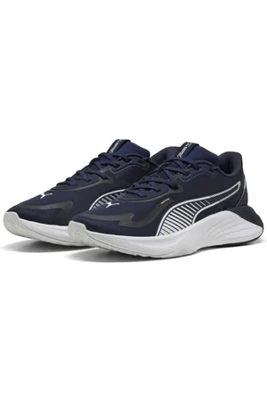 PUMA Unisex PWR Hybrid TR Cross Trainer, granatowo-białe pióro szare, 40 UK, Granatowy Białe Pióro Szary, 42 EU