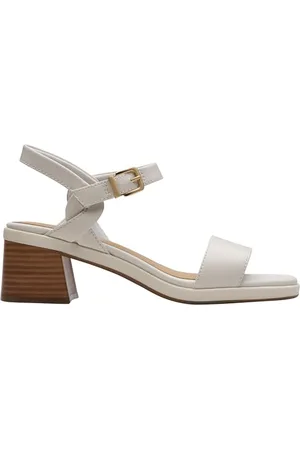 Clarks Premium Damskie sandały Jaylan Ray, złamana biel Lea, 3 UK, , 36 EU